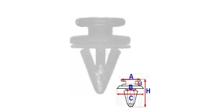 Clips agrafa caroserie pentru Renault Trafic (T1/2/3/4/5/6/P6/Tx/Px), 03.1980-03.2001, Cod 7703077250
