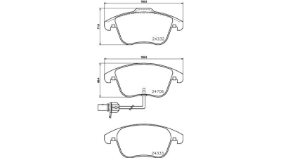 Placute frana fata Audi A4 (8k2, B8), 11.2007-12.2015, marca SRLine S70-0305