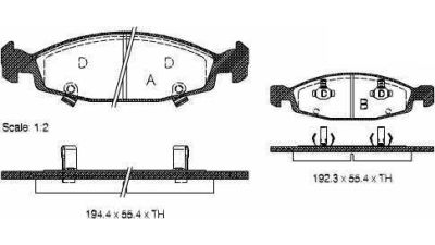 Placute frana fata Jeep Grand Cherokee 2 (Wj, Wg), 09.1998-09.2005, marca SRLine S70-0414