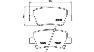 Placute frana spate Toyota Avensis Sedan (Zrt27, Adt27), 11.2008-, marca SRLine S70-1542