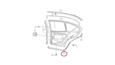 Garnitura inferioara Usa Spate Seat Leon (1m1), 2001-05.2005, lungime 630cm , negru, partea stanga, 1M0839697K B41, piesa originala VAG