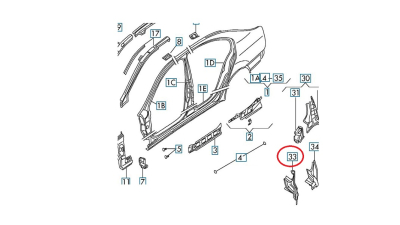 Dublura Ochelar Stop Dreapta Skoda 1Z5813486A