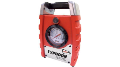 Compresor auto Streetwize Typhoon Max 300 , 12V , cu manometru PSI si BAR, maxim 16 bar, cu cablu alimentare de 4.5 metri