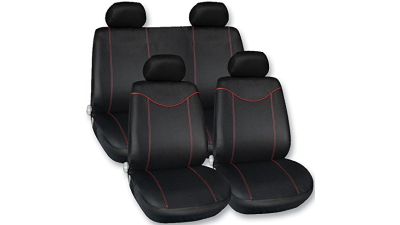 Set huse scaune fata - spate auto Ford Fusion, Streetwize Racing Style rosu 11 piese
