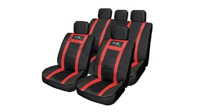 Set huse scaune auto Streetwize imitatie piele, rosu -negru