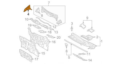 Ornament Dreapta Grila Parbriz Toyota 557130D090