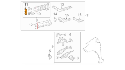 Cap Lonjeron Stanga Fata 57119 Toyota 571290D010