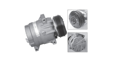 Compresor aer conditionat Nissan Interstar, 2002-2010, motorizare 1.9 dci, 60kw; 2.2 dci, 66kw, 2.5 dci, 73/74/85kw, diesel, rola curea 123 mm, 6 caneluri, tip Delphi/Harrison: V5