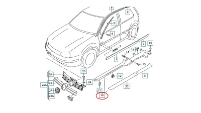 Ornament Prag Dreapta Vw 1J4853374GU71