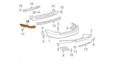 Suport Bara Spate Stanga Vw 1K9807375