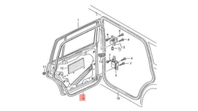 Cheder Dreapta Spate Pe Usa Vw 1T0839702C9B9
