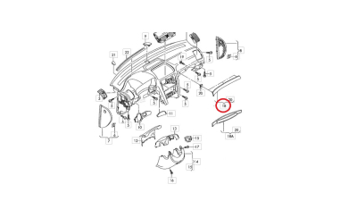 Ornament Bord Deasupra Torpedo Vw 1Z1858418DKK9