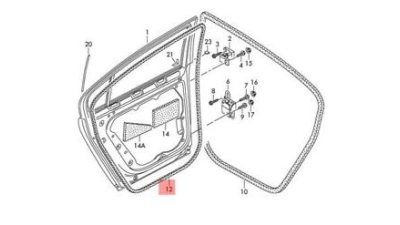 Cheder Usa Spate Stanga Vw 3C5839701D5AP