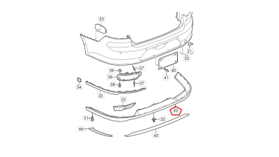 Spoiler spate VW Passat B8 2015-2018, Original, 3G0807521D