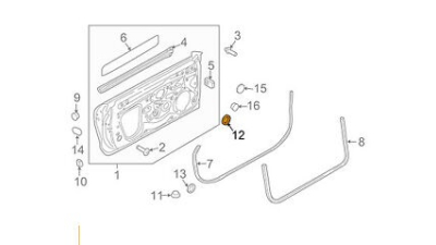 Bucsa usa fata si spate, tampon acoperire Audi Vw 4B0837491B