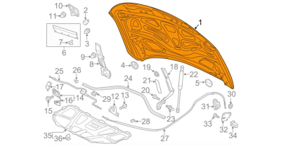 Capota Motor originala 4G8823029B ; Audi	A7 (C7) 3.0 TDI /3.0T  ; Audi RS7 GTI, 4.0T