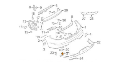 O-Ring Senzor Parcare Spate Vw 5Q09191339B9