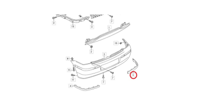 Ornament Bara Spate Dreapta Vw 6N0807424B41