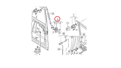 Maner Interior Usa Spate Dreapta - Negru - O.E. Vw 7H0827186B9B9