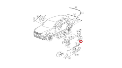 Ornament Usa Dreapta Spate + Crom Vw 7P6854950HGRU