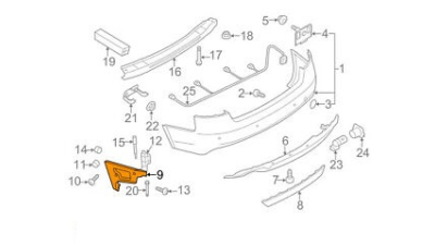 Suport Bara Spate Stanga Vw 8K5807453