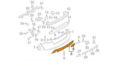 Spoiler Bara Spate Vw 8P0807434H01C