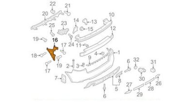 Suport Bara Spate Dreapta Vw 8P4807378B