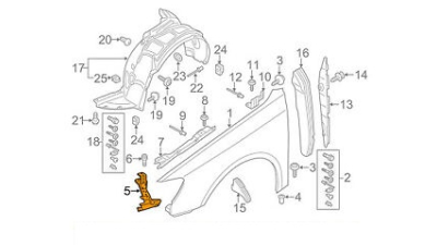 Suport Aripa Fata Dreapta Vw 8V0821136C