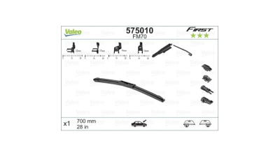 Lamela stergator First VALEO 575010, cu lama de 700 mm, cu 3 adaptori de fixare, 1 buc.