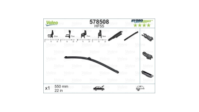 Lamela stergator parbriz fata Hidroconect, VALEO 578508, 550 mm, 22 inch