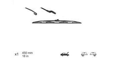 Lamela stergator Valeo 567771, cu lama de 450 mm, 1 buc. Standard, tip fixare U
