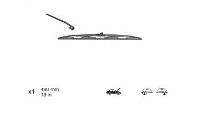 Lamela stergator Valeo 567773, cu lama de 480 mm, 1 buc. Standard, tip fixare U