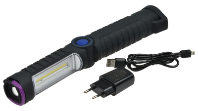 Lampa de lucru cu 1 LED+ 1 led UV Magneti Marelli 3W , cu cablaj, cu sistem de fixare, cu magnet, cu maner