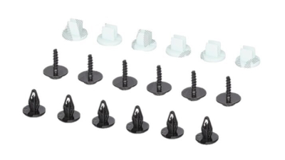 Set suruburi fixare scut bara fata Ford Edge 2014-; Escape 2016-2020; Focus 3, 2010-2018; Focus 2018-, Kuga, 2013-2016; C-Max, 11.2010-12.2014, pentru scut bara fata, 18 bucati