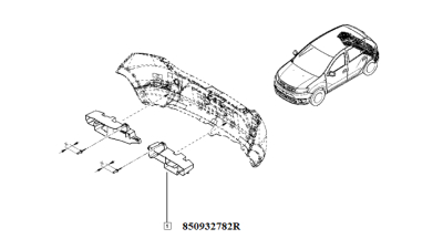 Absorbant Stanga Bara Spate Dacia Sandero 2012-2017 Si Stepway 2012-2017, Suport Bara