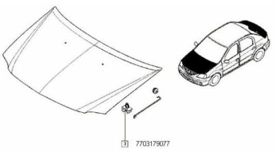 Agrafa Suport Capota Fata Dacia Logan 2004-2012