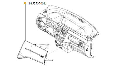 Airbag Pasager Dacia Dokker, Van Stepway 2012-2018 Renault 985253703r