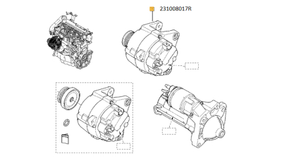 Alternator Nou Dacia Duster, Logan, Logan Express, Logan Mcv, Sandero; Nissan Kubistar; Renault Clio 2, Kangoo, Kangoo Express, Logan 1, Thalia 1, Thalia 2, Twingo 2 1.5d 06.01-