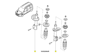 Amortizor Fata Dacia Dokker, Lodgy 1.2-1.6lpg 03.12-