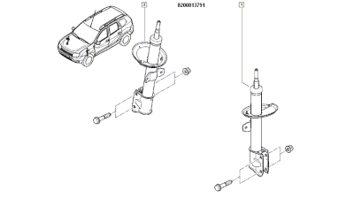 Amortizor Fata Dacia Duster 04.2010-2018 1.2-1.6lpg