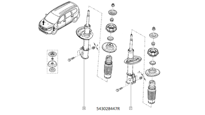 Amortizor Fata Dacia Lodgy 03.2012- ,1.2/1.5d/1.6 Suspensie Normala Renault 543028447r