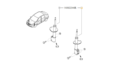Amortizor Fata Dacia Logan 09.04-2009, Sandero 1.2 16v-1.6 16v