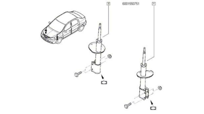 Amortizor Fata Dacia Logan; Renault Logan 1 1.2-1.6lpg 09.04-