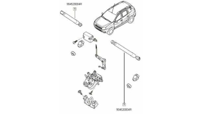 Amortizor Hayon Dacia Duster 01.2010- Audi Tt 1998-2006 ; Echilibror Haion Capota Spate; Original Dacia ; 904520004r