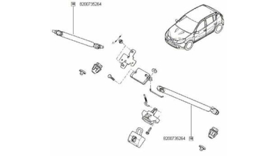 Amortizor Hayon Dacia Logan Mcv 2007-2013; Sandero Hatchback 2008-2012 Stanga/Dreapta , Echilibror