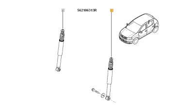 Amortizor Spate Dacia Logan 2 2012- Berlina, Sandero 2 2012-; Renault Logan/Stepway 2 0.9-1.6