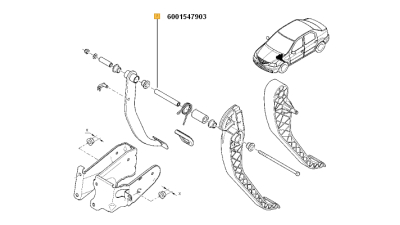 Antretoaza Pedale Dacia Logan 2004-2012; Sandero 2008-2012, 6001547903