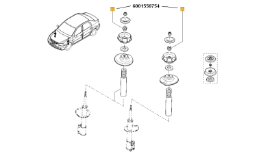 Antretoaza , Bucsa Superioara Amortizor Fata Dacia Logan 2004-2012 Renault 6001550754