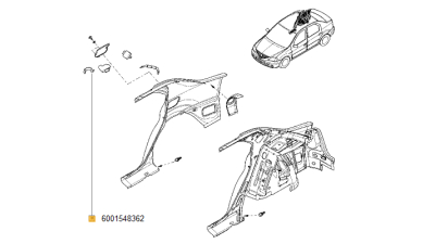 Arc Trapa Rezervor Dacia Logan 2004-2018; Sandero 2008-2018 Renault 6001548362