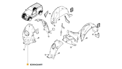 Carenaj Roata Fata Dreapta Spre Fata Renault Kangoo 2008-2013
